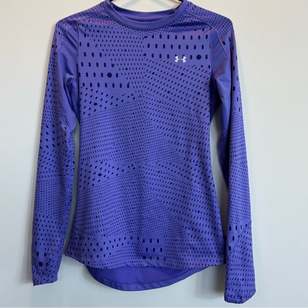 Under Armour ColdGear Graphic Women Crew. Fleece lined. XS. Thumbholes.